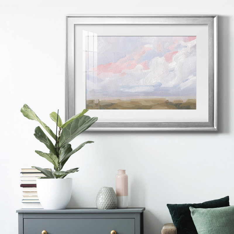 Sandbridge Beach I - peinture encadrée, H 26,5 po x l 36,5 po x P 1 po, Argent, Blanc