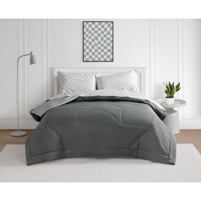 Cooling Technology 5-Piece Bed in a Bag, Gray, Twin Extra Long Comforter + 4 Additional Pieces