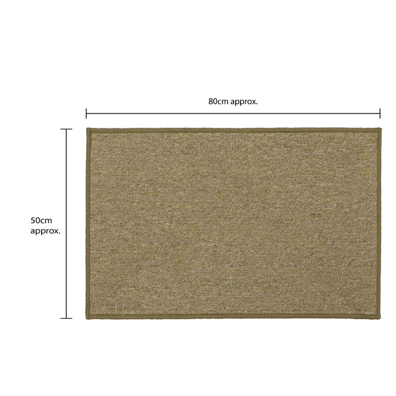 Non-Slip Indoor Doormat, Brown, Rectangle W50 x L80 cm