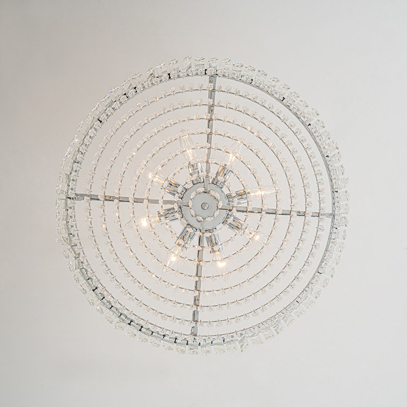 8 - Light Chandelier with Crystal Accents, Chrome