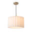 Luminaire suspendu festonné - Laiton vieilli, lin blanc, diffuseur, à intensité variable