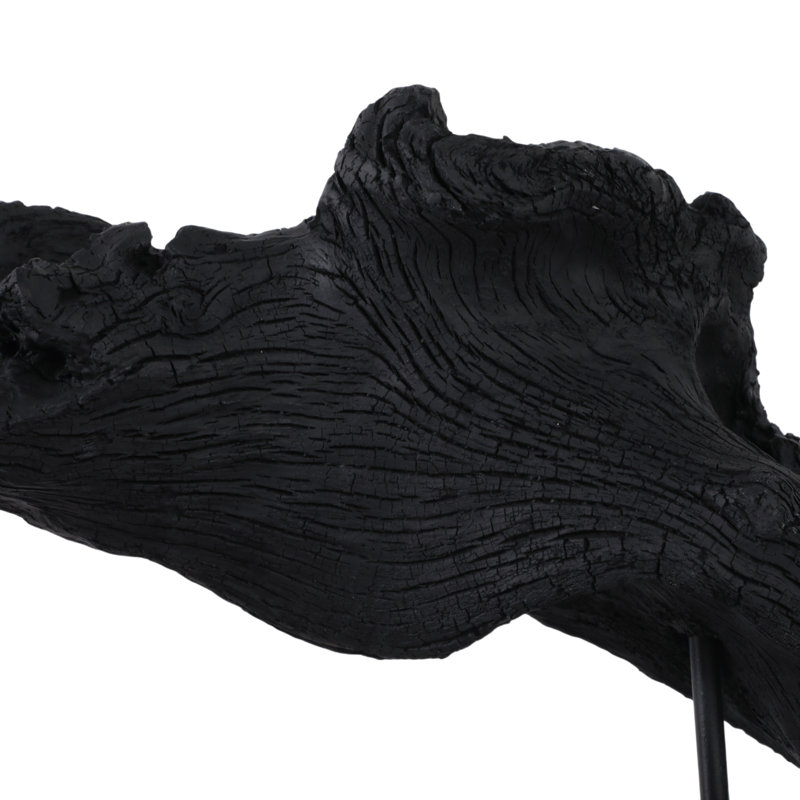 Altus Abstract Sculpture Polyresin Driftwood-Inspired Design For Home Office Bedroom Or Living Room Decor - 13" Black