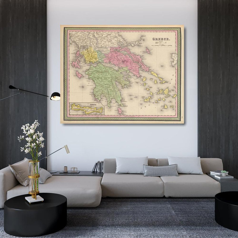 «Lark Manor ™», reproduction d'art sur toile tendue avec châssis, Grèce 1849 62539, H 36 po x l 44 po