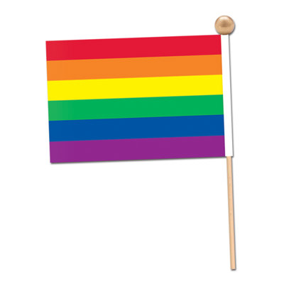 Drapeau rectangulaire en tissu de polyester arc-en-ciel