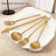 Ensemble de couverts 40 pièces en or mat, service de couverts en acier inoxydable pour 8 avec finition satinée, ensemble de couverts allant au lave-vaisselle pour la maison et le restaurant-158752782