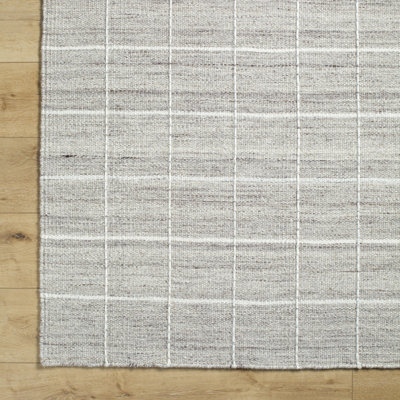 Tapis géométrique en laine blanc cassé / gris Lavande