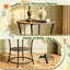 Table de bout ronde avec 2 tablettes de rangement, table d'appoint peu encombrante pour le salon, la chambre à coucher, la table de chevet avec structure en acier et pieds réglables, grège