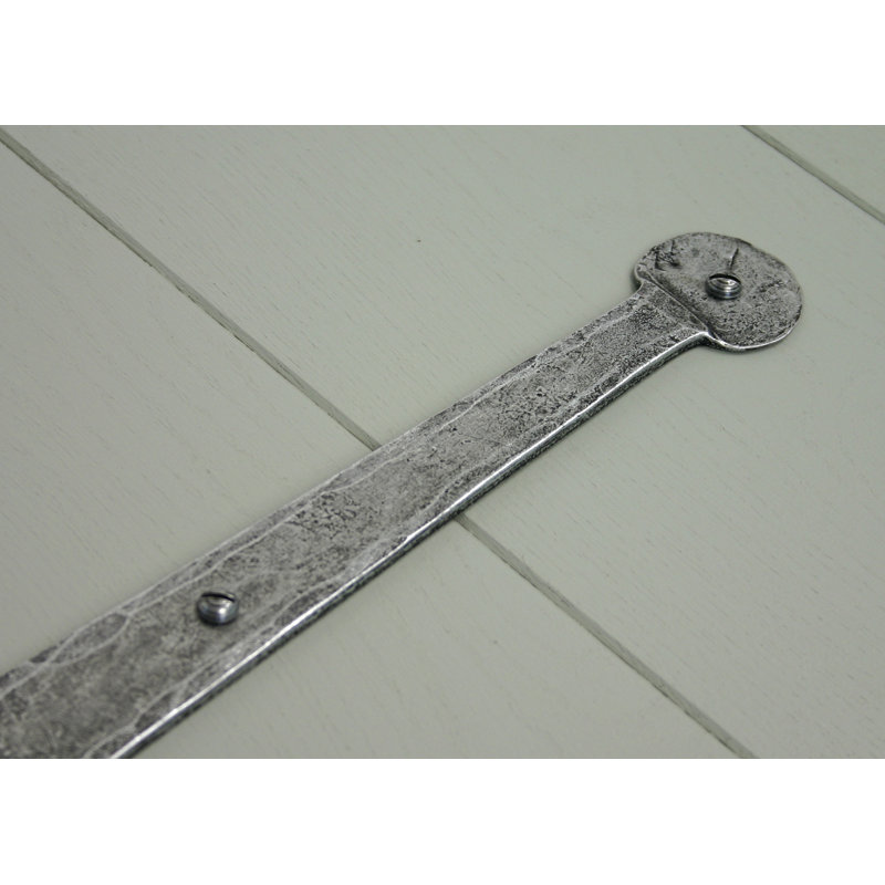 13cm H x 38.1cm W Surface Mount Pair Door Hinges, Pewter Patina