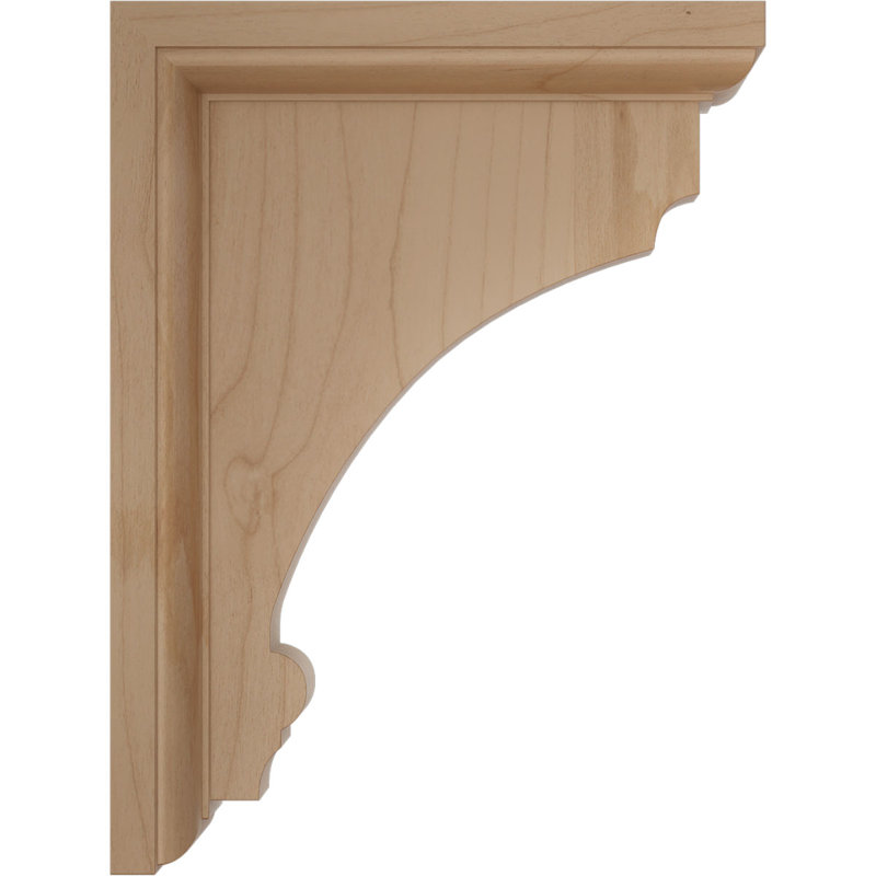 2 1/2"W x 6"D x 8"H Medium Thompson Wood Bracket, Alder (4-Pack), Alder, 8" H x 2.5" W x 6" D