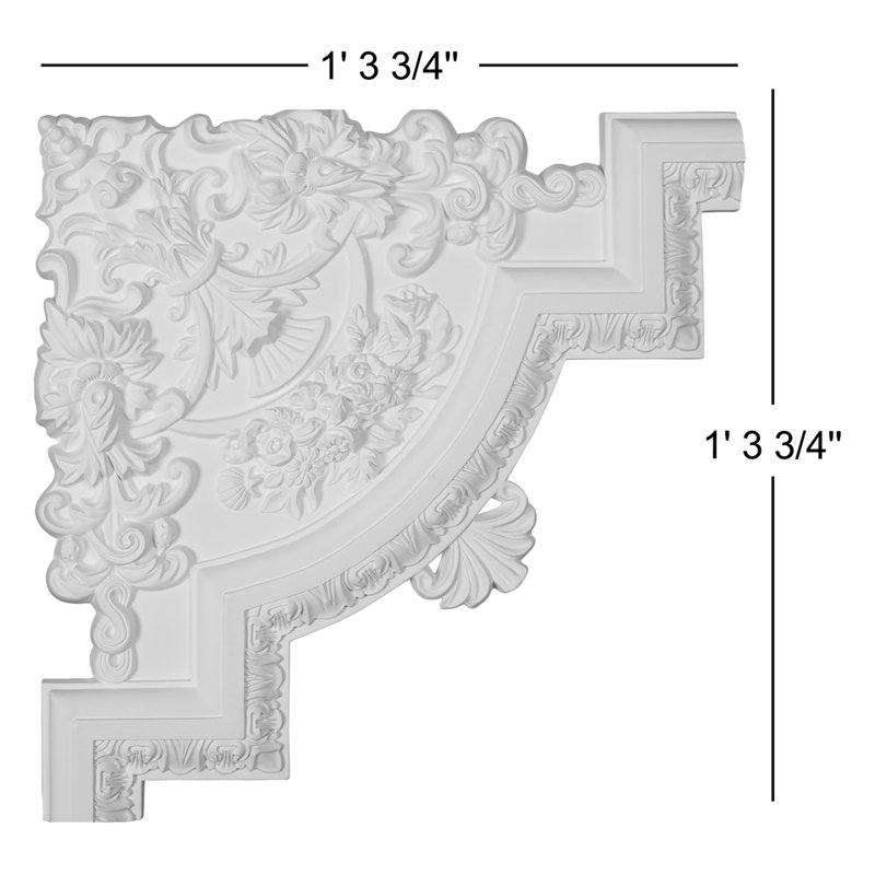 15 3/4"W x 15 3/4"H x 1 1/8"P Emery Panel Moulding Corner
