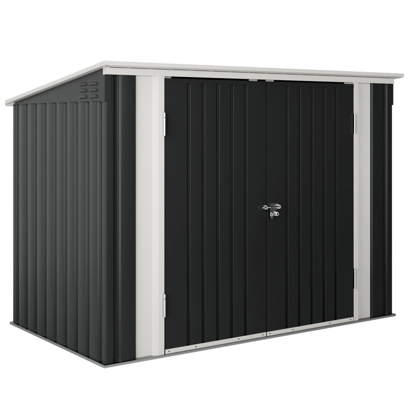6 ft. W x 3 ft. D Metal Lean-to Garbage Shed