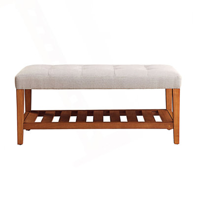 Upholstered Bench With Open Storage, Mudroom Bench