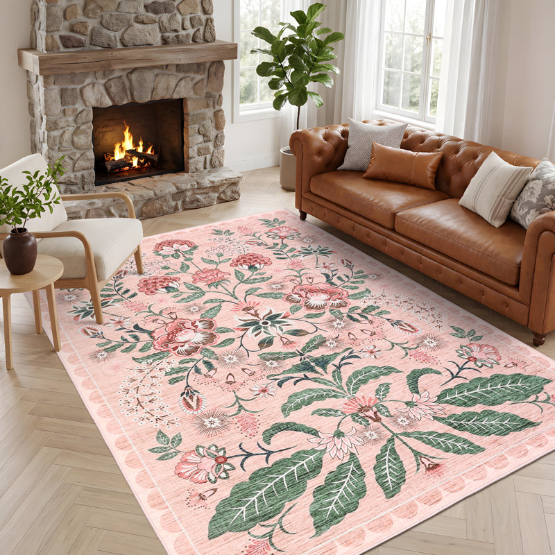 8 x 8 tapis pour le salon 8 x 10 tapis floral lavable couvre-sol rétro antidérapant tapis Boho tapis anti-perte de plis pour chambre de bébé chambre de ferme ferme