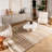Rug Branch Karsoni 7' x 10' (6'6" x 9'6") Beige/Brown Linear Abstract Indoor Area Rug, Comtemporary, Medium Pile, Stain-Resistant Carpet - Living Room, Bedroom, Dining Room, and Kitchen
