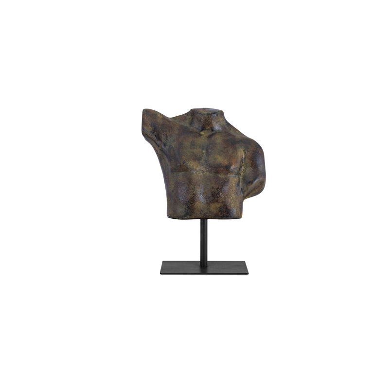 Victor Cast Alumiinum Sculpture Aged Black, Dark Green