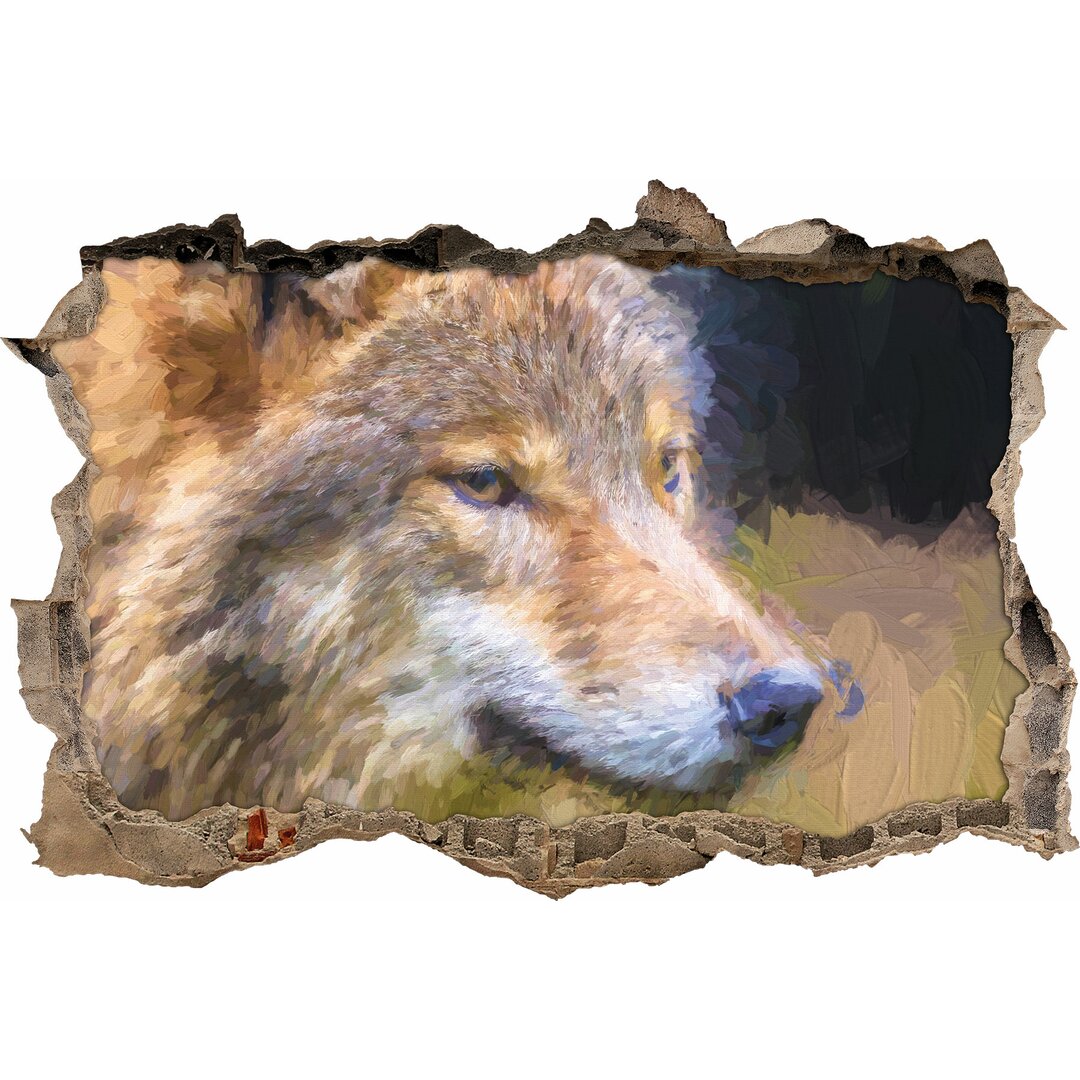 Wandaufkleber Porträt eines europäischen Wolfs