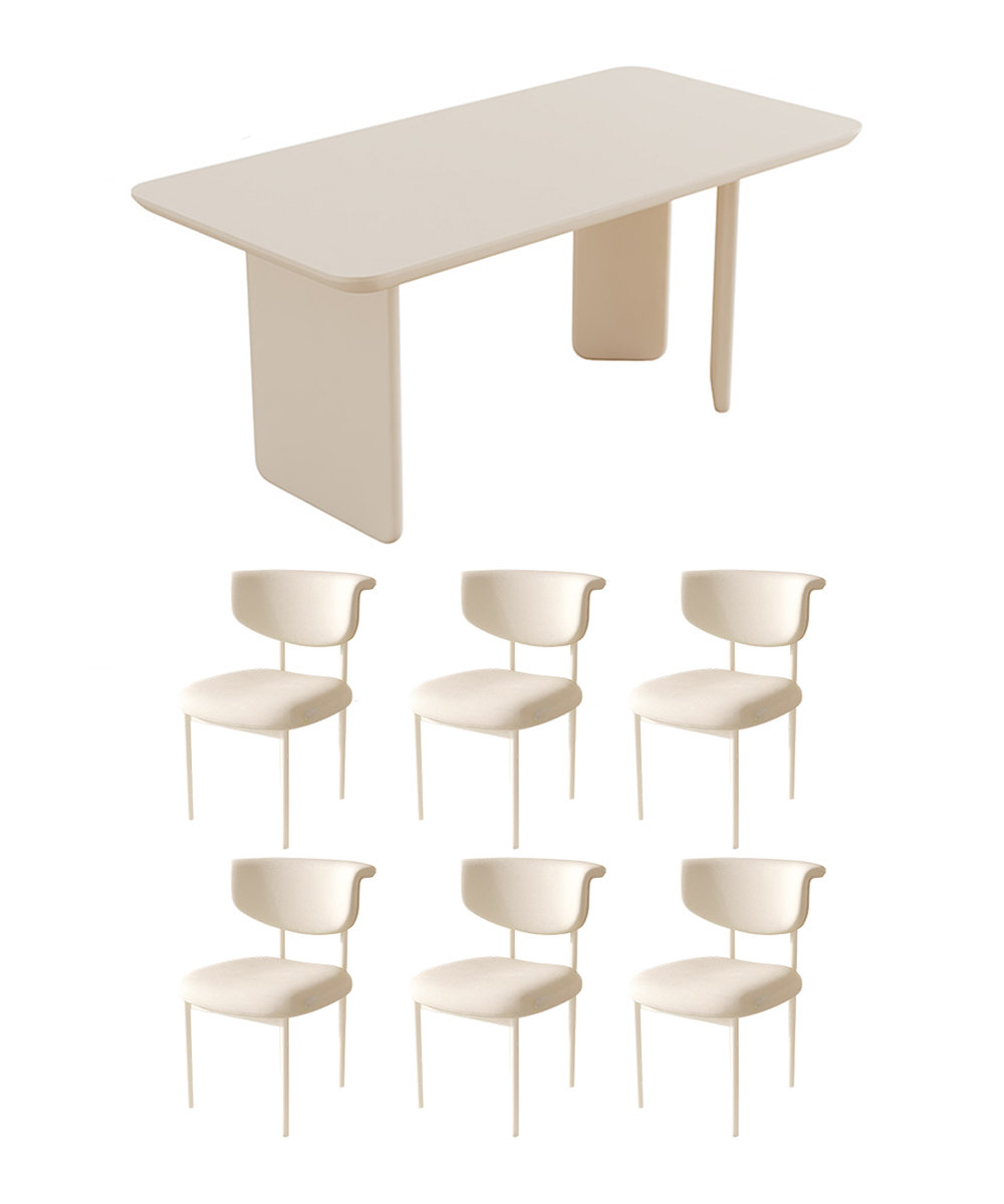 George Oliver Rectangular solid wood rock plate dining table set | Wayfair
