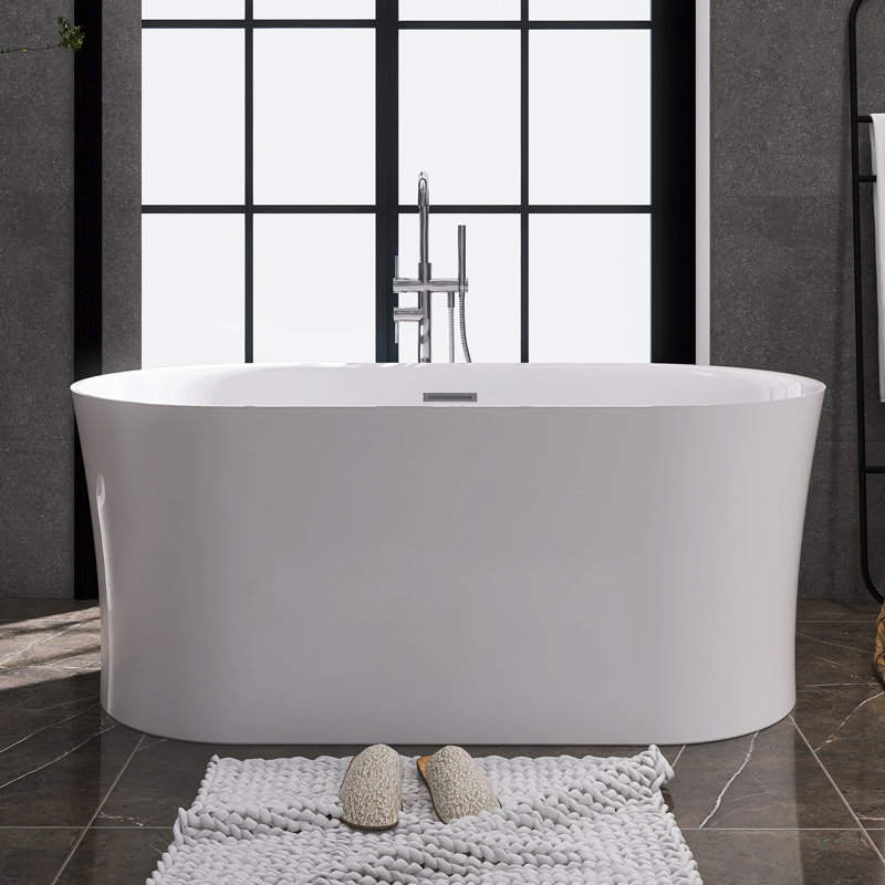 Baignoire de trempage autoportante 59 po en acrylique