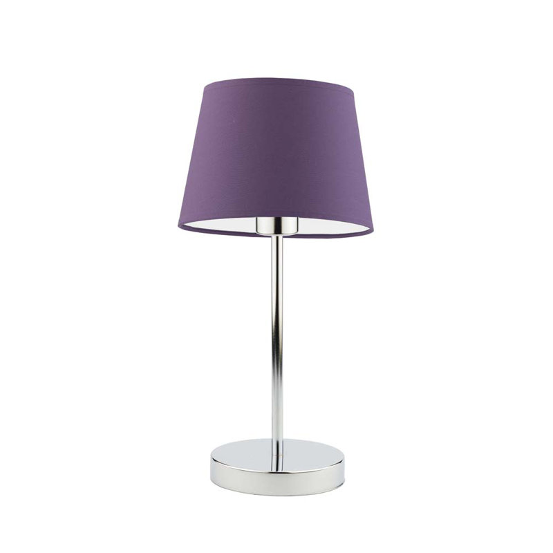 Arsens Metal Table Lamp, Violet, Chrome
