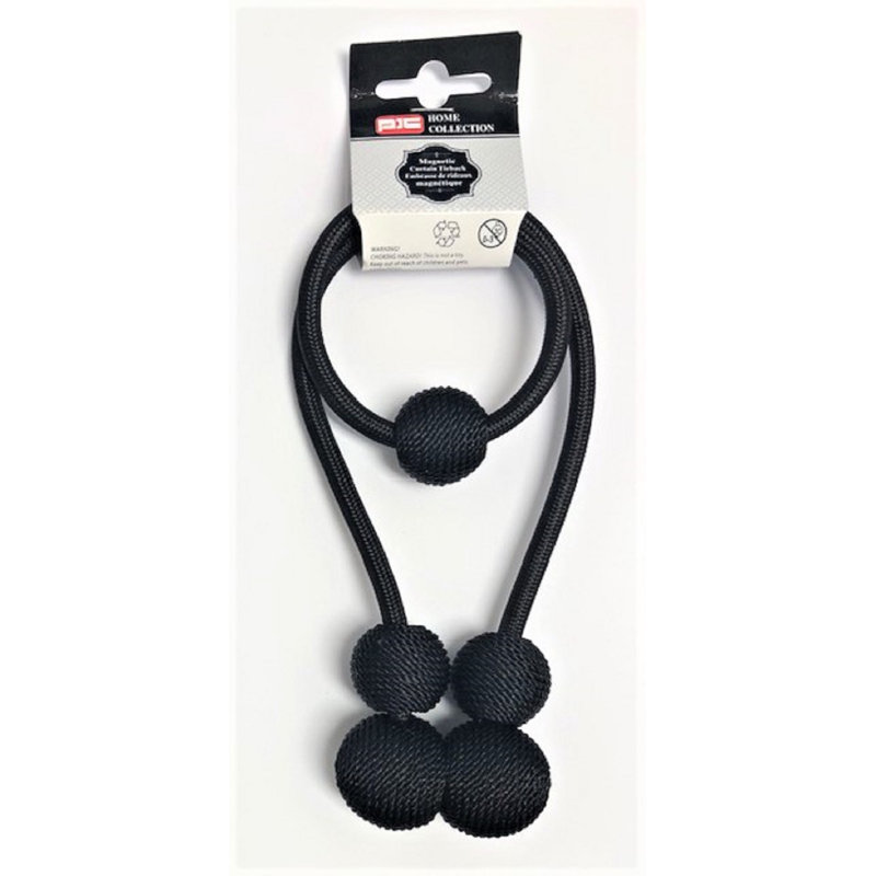 Porte-aimant de rideau avec boules (25 po), Noir