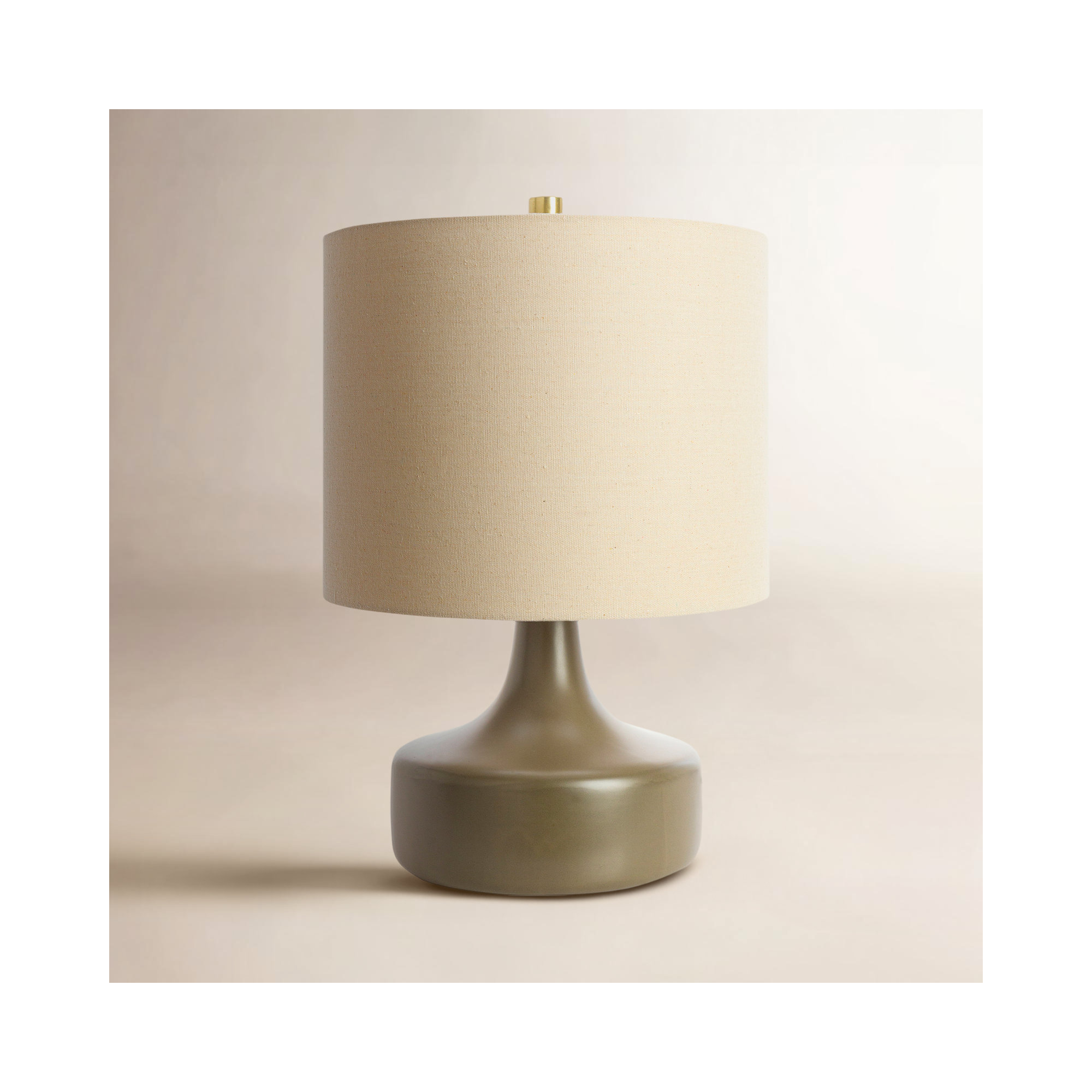 Medano Ceramic Table Lamp, Olive