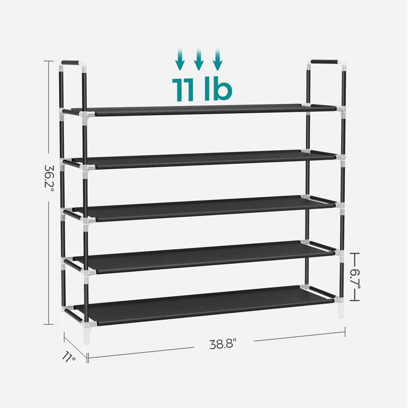 5-tier Shoe Rack, Black