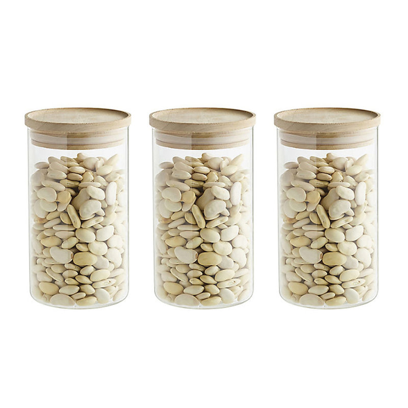 Glass Jar - Set of 3, 18cm H x 30cm W x 10cm D