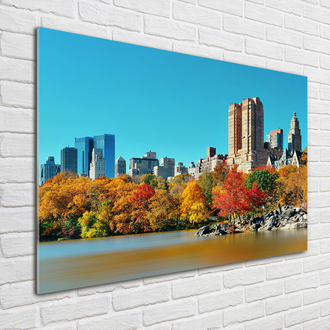 New York In The Fall - Ungerahmte Kunstdrucke auf Glas