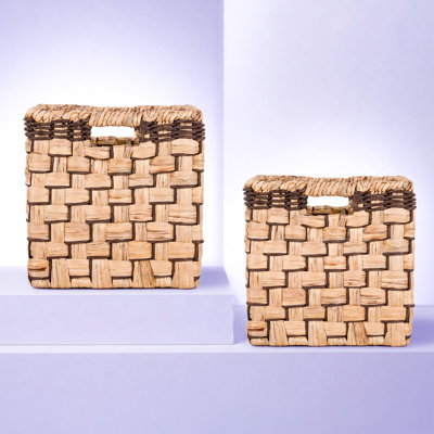 Paniers de rangement cubiques tissés à la main pour tablettes et rangement, s'adaptant à la plupart des organisateurs de cubes standards
