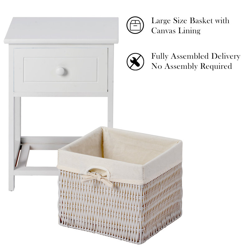 Worrell 35cm W Manufactured Wood Bedside Table