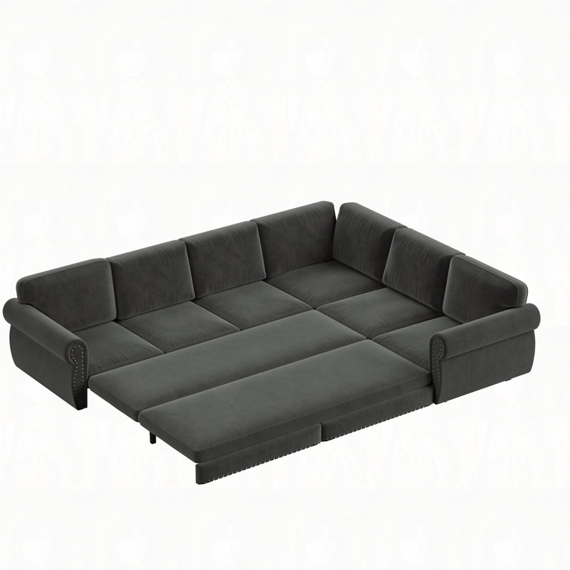Canapé modulaire en chenille, Gris foncé