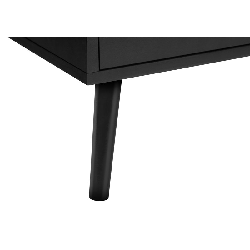 Table d'appoint, table d'appoint, bout, tiroir de rangement, table de chevet, chambre à coucher, salon, stratifié noir, moderne, contemporain
