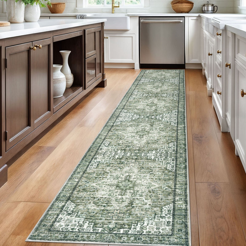 Tapis verts lavables antidérapants, Tapis de couloir 2 pi x 12 pi
