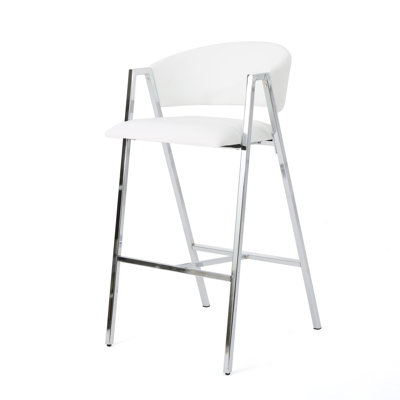 Ansaldi Upholstered Counter Stool with Metal Frame