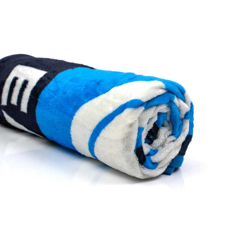 Blue and White Fleece Gamer Throw Blanket