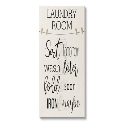 "Laundry Room List", corde à linge, art mural par CAD