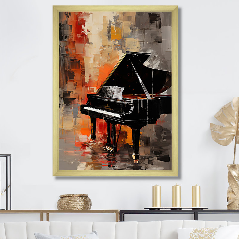 Classical Black Piano Sonata II - Piano, art mural, Toile tendue, H 40 po x l 30 po x P 1,5 po