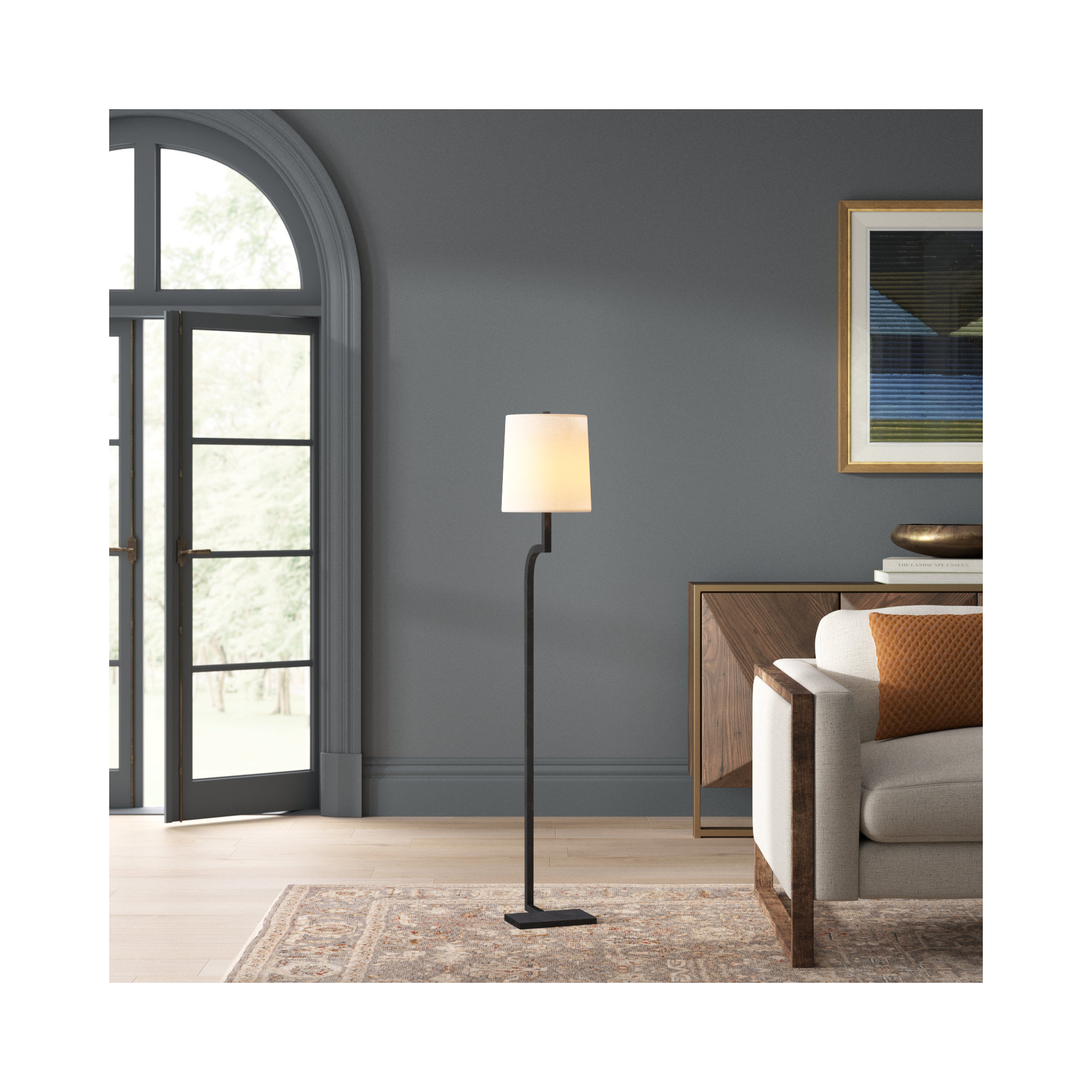 Hawthorne 53" Floor Lamp, Rusty Black, 100 W
