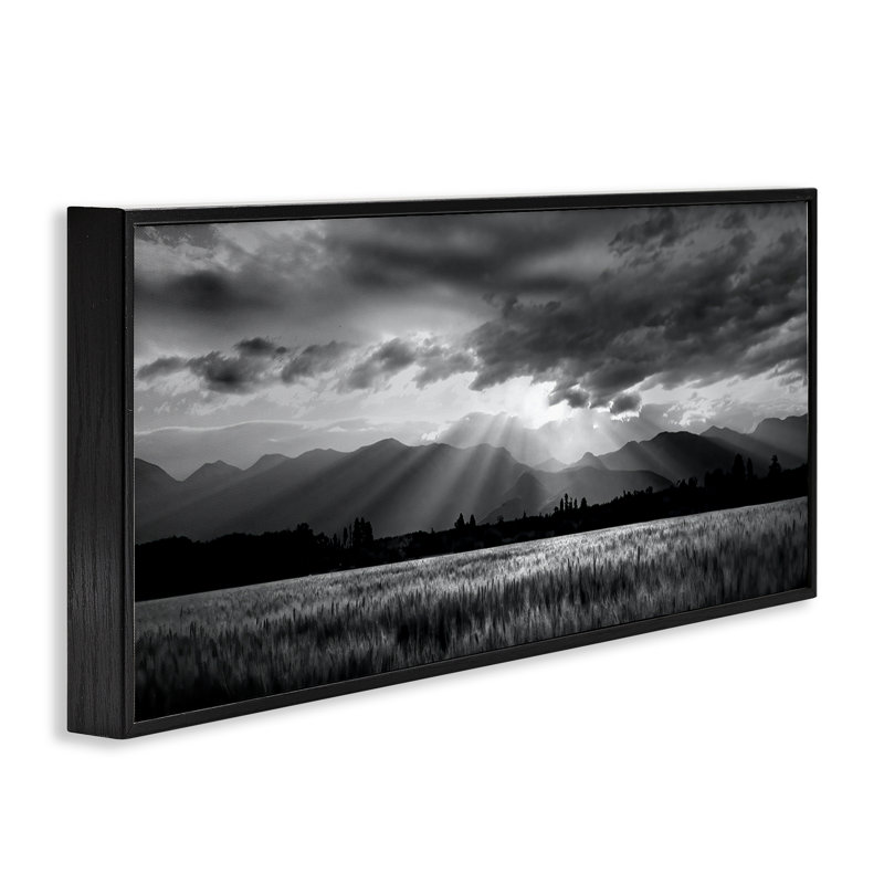 «Mountain Morning Sunbeam», estampe numérique, design par Steve Toole, H 13 po x l 30 po, Giclée noire de minuit encadrée