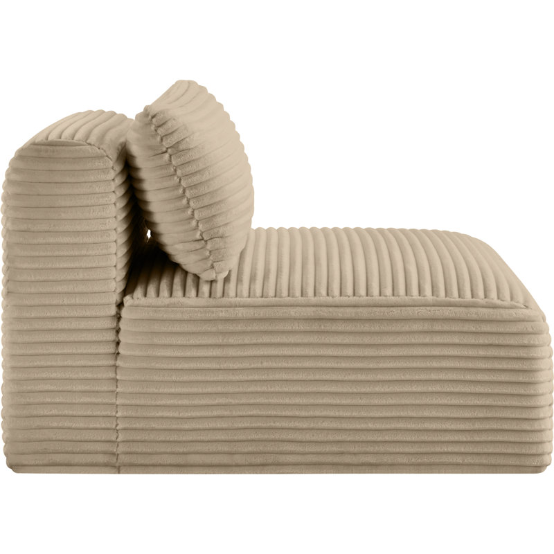 Fauteuil en velours côtelé Carmean Performance, Tissu velours côtelé taupe