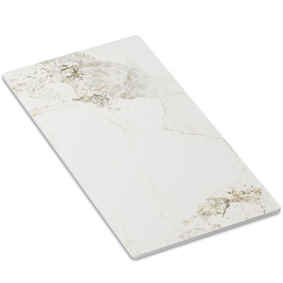 63"x32" Rectangular Sintered Stone White Dining Table Top