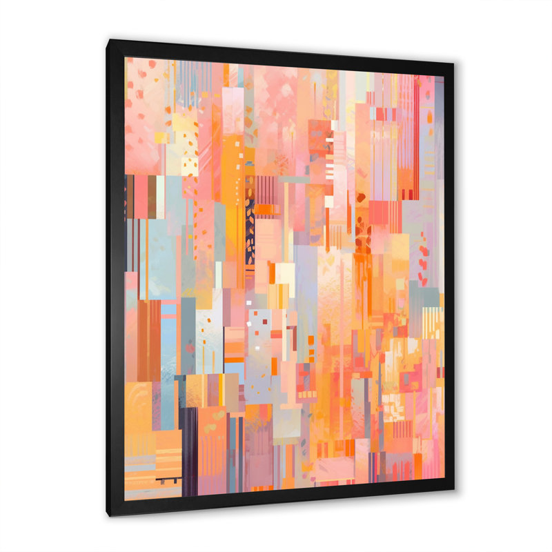 «Pink Orange», impression sur toile, Cadre photo noir, H 32 po x l 16 po x P 1 po