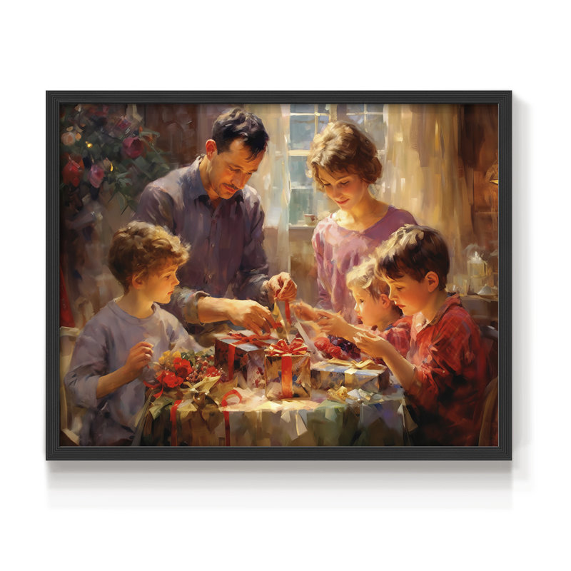 Art de Noël - CDXLII - Reproduction encadrée - Restickable, H 16 po x l 20 po, Noir, noir, noir, noir