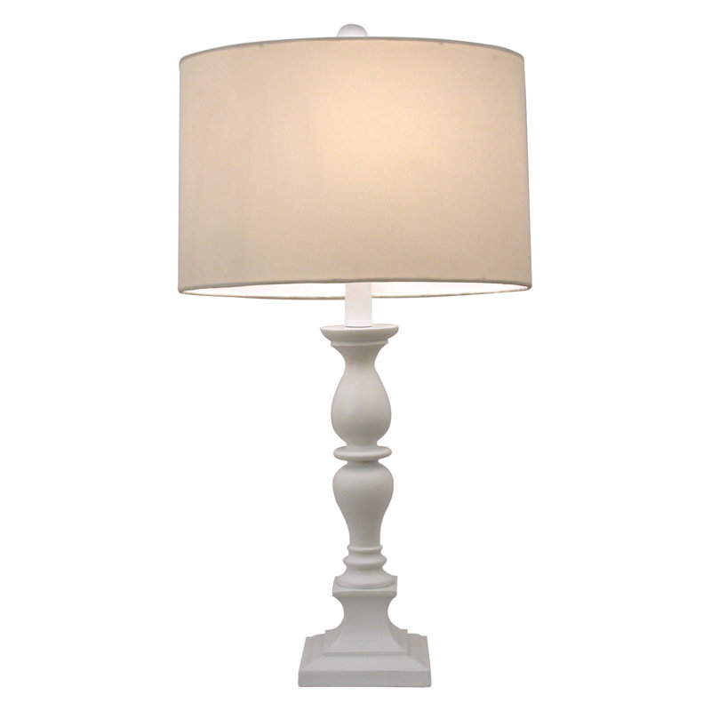 Resin Table Lamp, Beige