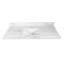 Dessus de meuble-lavabo en pierre de salle de bain 43 x 22 po - Conçu avec affinité en marbre blanc, lavabo rectangulaire encastré en céramique et robinet à dosseret