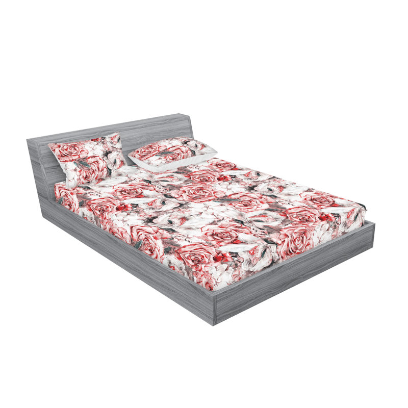 Drap-housse et taies décoratives 3 pièces Ambesonne, Ensemble de draps pour grand lit avec 2 taies d'or