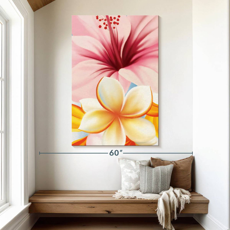 Hibiscus et fleurs de plumeria Harnek, H 51 po x l 34 po