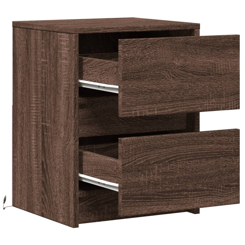 Armoire de chevet moyenne vidaXL, Chêne brun, Individuel
