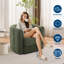 Cloud Swivel Chair, Modern 360° Rotating Pumpkin Barrel Accent Armchair with Enlarged Base, Soft Teddy Fleece Upholstered Lounge Chair for Living Room, Bedroom, Office