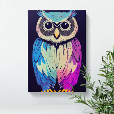 Owl In Paint No.3 - Wrapped Canvas